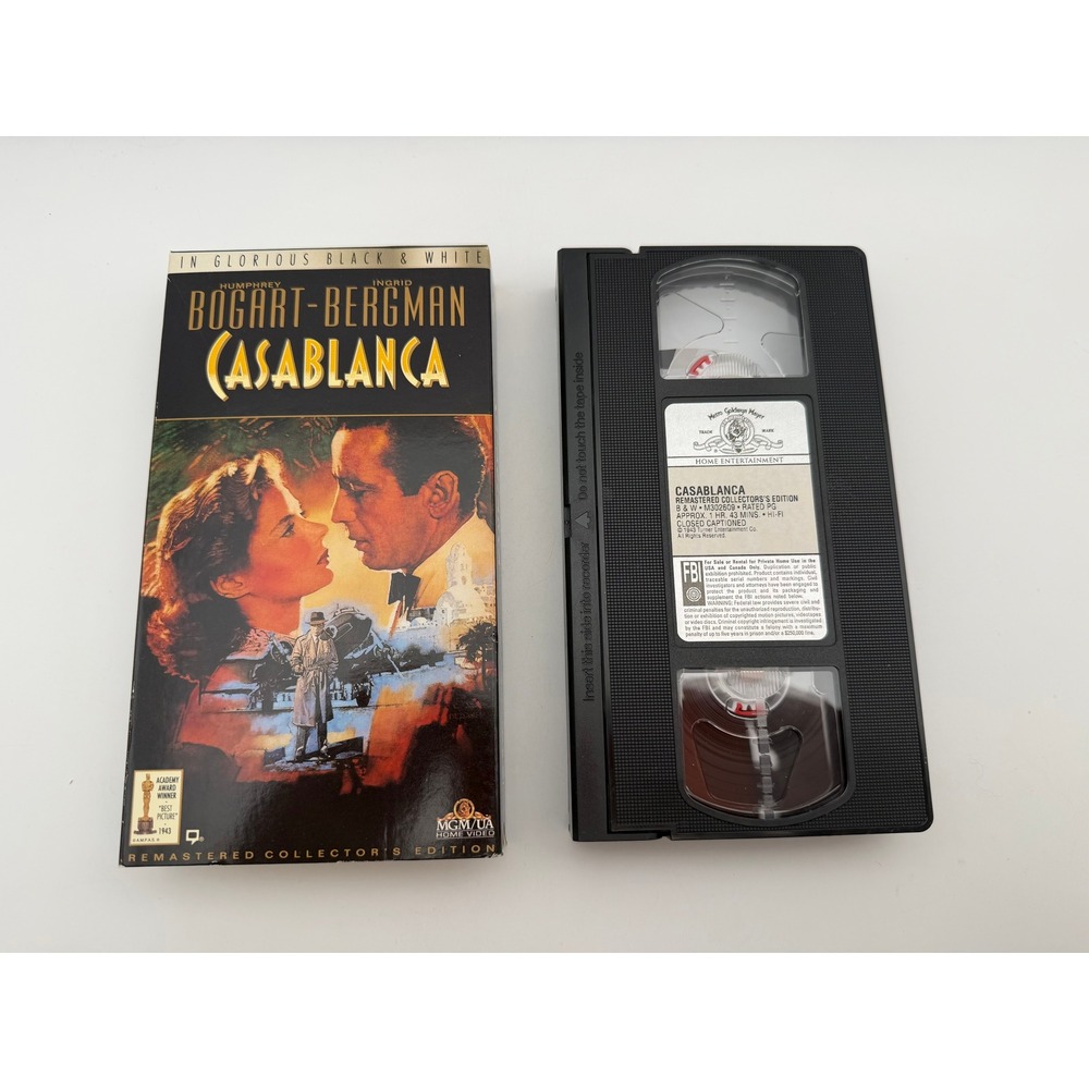 Casablanca VHS Remastered Collector's Edition Humphrey Bogart Ingrid Bergman